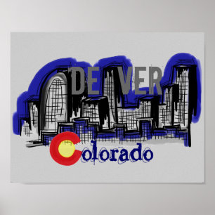 Poster da skyline de Denver Colorado
