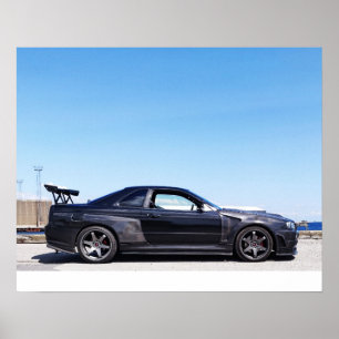 Poster da skyline R34 de Nissan