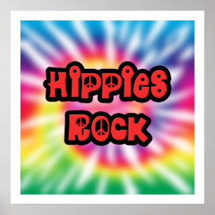 Poster da tintura do laço da rocha dos hippys do