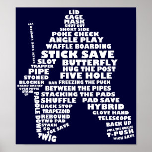 Poster da tipografia do Goalie do hóquei