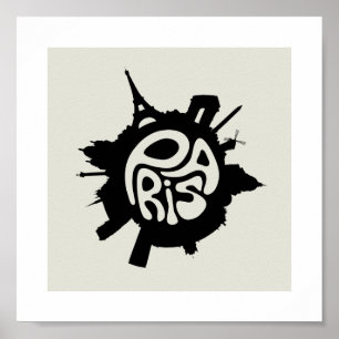 Poster da tipografia do planeta de Paris