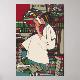 Poster da universitária do vintage