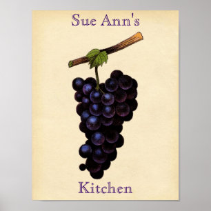 Poster da uva do vintage