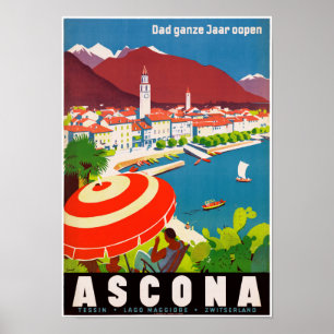 Poster da Viagens vintage Ascona suiça da restau