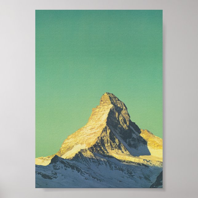 Poster da Viagens vintage da Suiça Matterhorn (Frente)