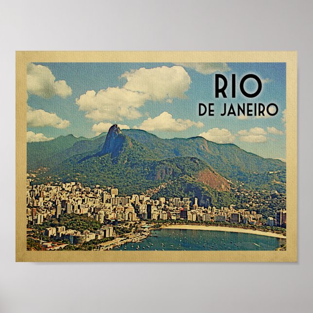 Poster da Viagens vintage do Rio de Janeiro (Frente)