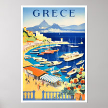 Poster da viagens vintage grécia