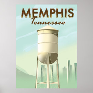 poster da viagens vintage Memphis Tennessee