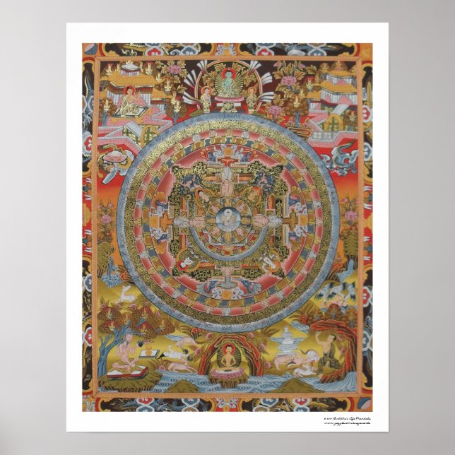 Poster da vida de Buda Mandala (Frente)