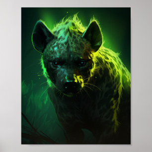 Poster da Vida Selvagem de Hyena de Olhos Verdes B