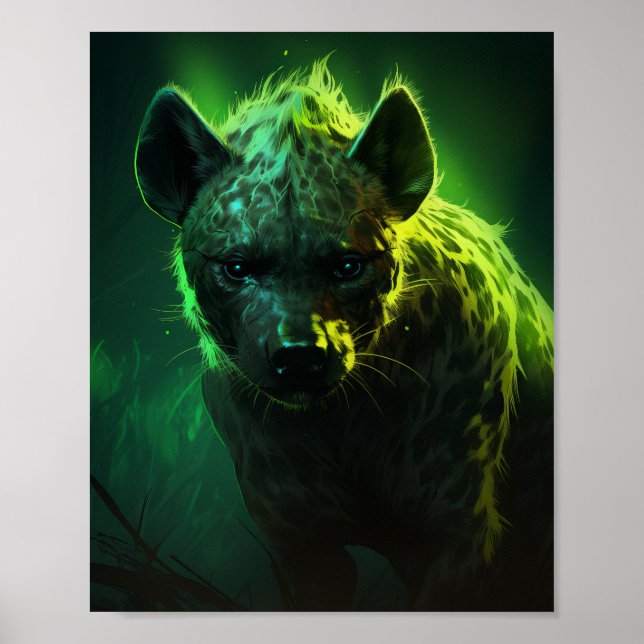 Poster da Vida Selvagem de Hyena de Olhos Verdes B (Frente)