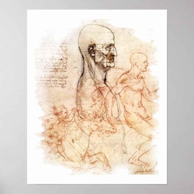 Pôster Da Vinci - Homem e Cavalo (Frente)