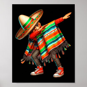 Poster Dab Dance Dabbing Poncho Cinco De Mayo Men Mexican