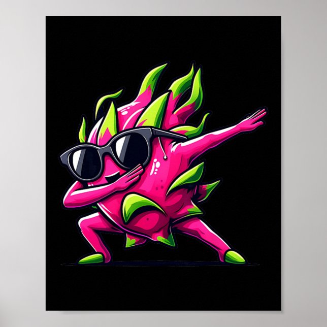 Poster Dab Fruta Dancing Dabbing Dragon Fruta Memória (Frente)