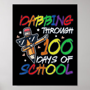 Poster Dabbing 100 Dias Escolar Lápis 100 Dias Meninos