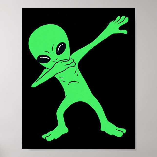 Poster Dabbing Alienígena Halloween Diversão Dab Boys Kid (Frente)
