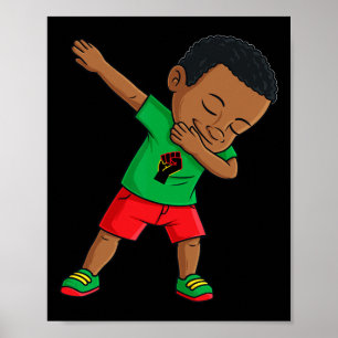 Poster Dabbing Black King Juneteenésimo Boys Kids Dab
