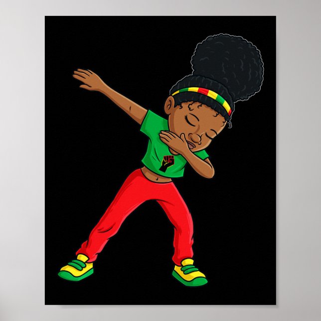 Poster Dabbing Black Princess Cute Brown Skin (Frente)
