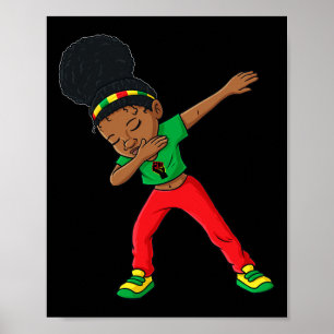 Poster Dabbing Black Princess Cute Brown Skin