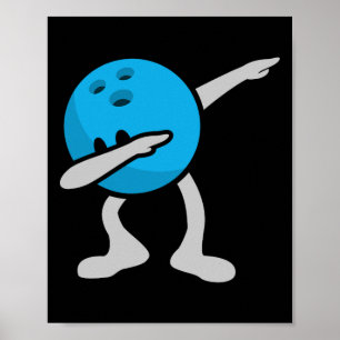 Poster Dabbing Boliche Shirt Festa de aniversário Boliche