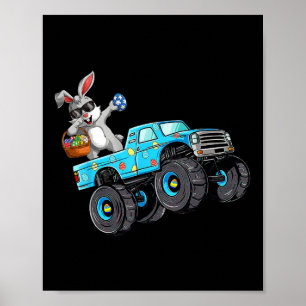 Poster Dabbing Bunny Felz pascoa Monster Truck Lovers Bo