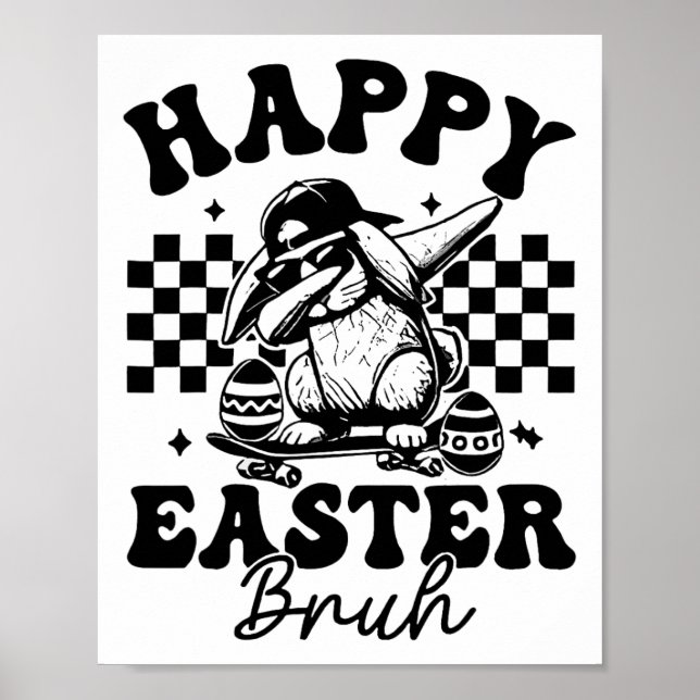 Poster Dabbing Bunny Páscoa Bruh Felz pascoa Bruh (Frente)