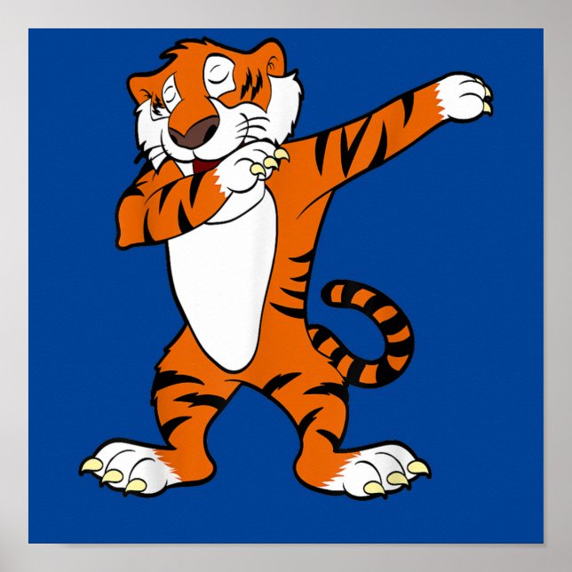 Poster Dabbing Cute Tiger Animal Party (Frente)