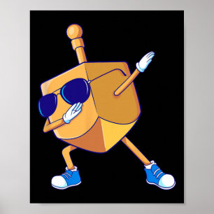 Poster Dabbing Dreidel Hanukkah dançando Chanukah Kids Gi