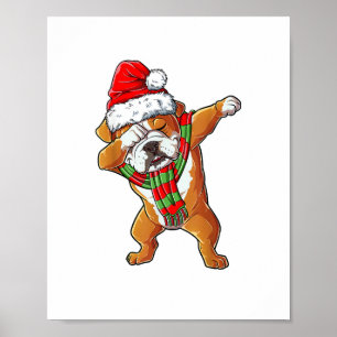 Poster Dabbing English Bulldog Papais noeis de Natal Para