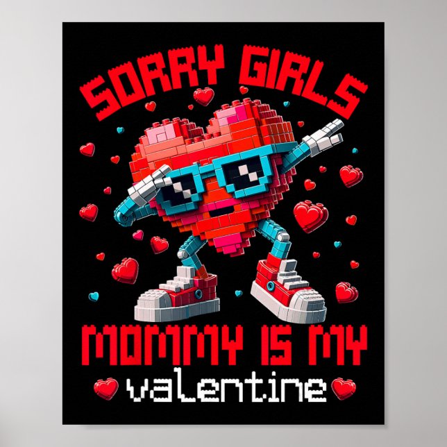 Poster Dabbing Heart Sorry Girls Mommy Valentine Building (Frente)