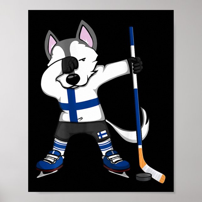 Poster Dabbing Husky Finland Ice Hockey Lovers Jersey Win (Frente)