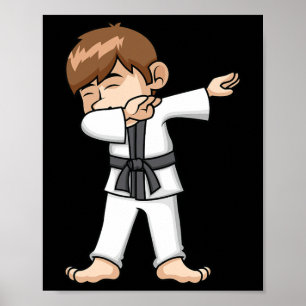 Poster Dabbing Karate Boy Engraçado Cartoon de Artes Marc