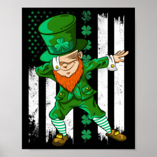 Poster Dabbing Leprechaun Funny Gifts Men Kids Rua Pa