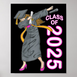 Poster Dabbing Mais velho Cl Of 2025 Formandos Gift