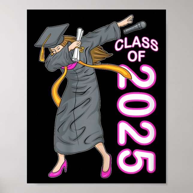 Poster Dabbing Mais velho Cl Of 2025 Formandos Gift (Frente)