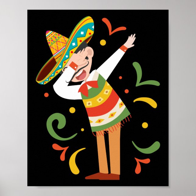 Poster Dabbing Mexicano Cinco De Mayo (Frente)