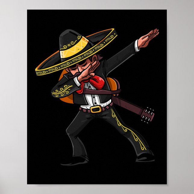 Poster Dabbing Mexicano Mariachi Cinco De Mayo Costume Te (Frente)