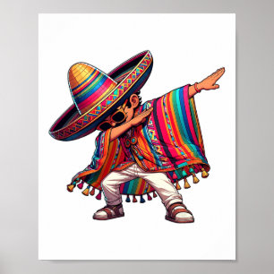 Poster Dabbing mexicano Poncho Cinco De Mayo Men Sombrero