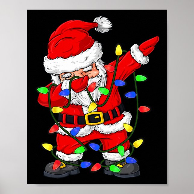Poster Dabbing Papai Noel, Árvore de Natal, Criança (Frente)