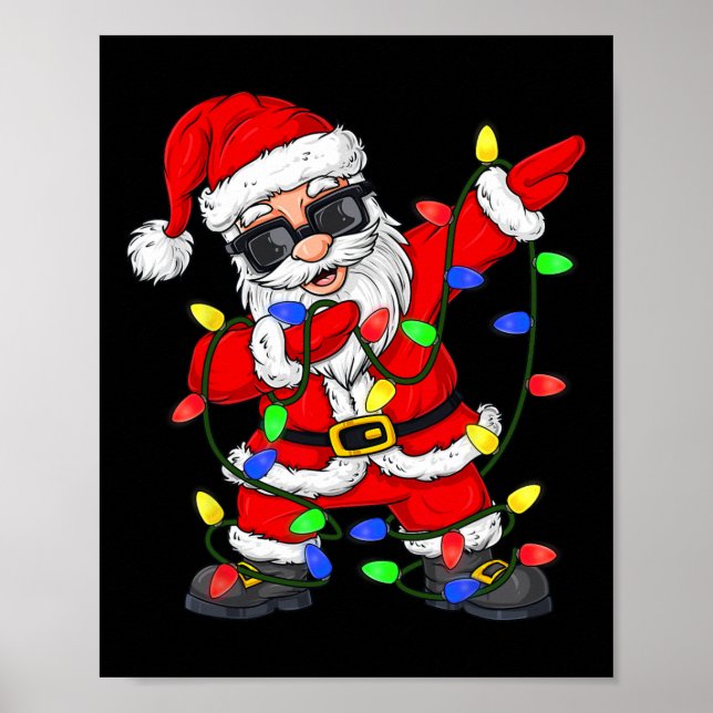 Poster Dabbing Papai Noel, Árvore de Natal, Criança (Frente)