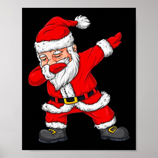 Poster Dabbing Papai Noel Boys de Natal Meninas Crianças (Frente)