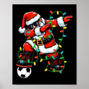 Poster Dabbing Papai Noel Futebol Luzes de Natal Xmas Fut