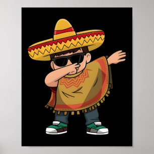 Poster Dabbing Poncho Mexicano Cinco De Mayo Dabbing