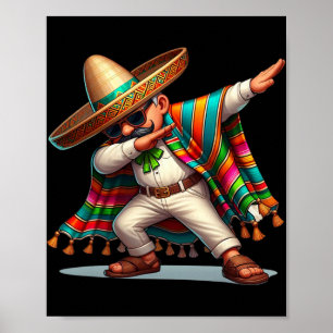 Poster Dabbing Poncho Mexicano Cinco De Mayo Homens Menin
