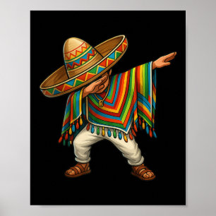 Poster Dabbing Poncho Mexicano Dab Cinco De Mayo Sombr