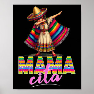 Poster Dabbing Poncho Mexicano Sombrero Cinco De Mayo Mam