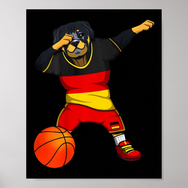 Poster Dabbing Rottweiler Germany Jersey German Sketll Lo (Frente)