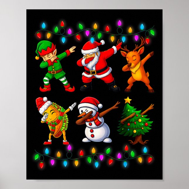 Poster Dabbing Santa Elf Friendship Christmas Boys Kids X (Frente)