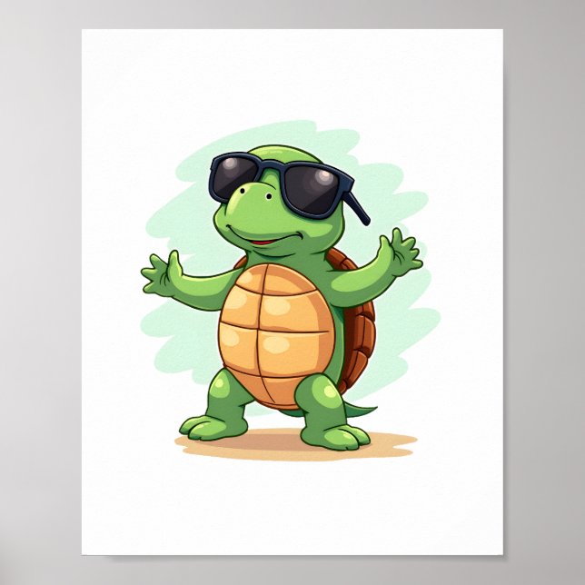 Poster Dabbing Sea Turtle Animal Lover Save The Turtles T (Frente)