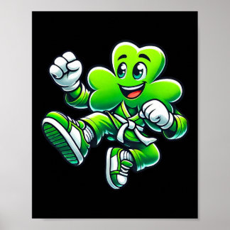 Poster Dabbing Shamrock Karate Boys Girls Kids Rua Patric